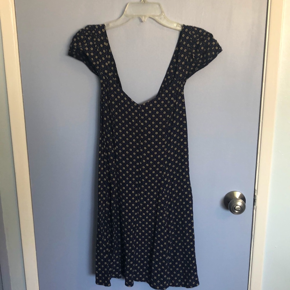 UO navy dress w yellow flowers